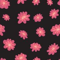 Abstract peony flowers seamless pattern. Floral ornament in simple style botanical design. vector