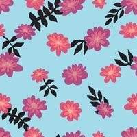 Abstract peony flowers seamless pattern. Floral ornament in simple style. botanical design. vector