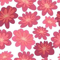 Abstract peony flowers seamless pattern. Floral ornament in simple style botanical design. vector