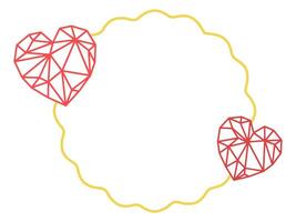 Heart Shape Frame Line Art vector