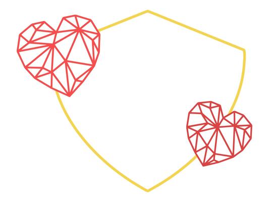 Heart Shape Frame Line Art
