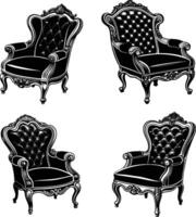 cuero silla victoriano estilo vector