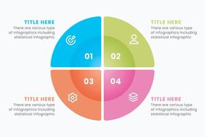 Minimal business circle infographic design template for cycling diagram. presentation and round chart. Business concept with 4 stages. Modern flat illustration for data visualization. vector