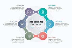 mínimo negocio circulo infografía diseño modelo para ciclismo diagrama. presentación y redondo cuadro. negocio concepto con 6 6 etapas moderno plano ilustración para datos visualización. vector