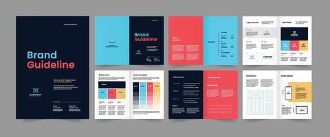 Brand Guideline and Minimalist Style Brand Guideline Template Design vector