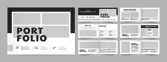 architecture landscape portfolio design 12 pages portfolio layout template vector