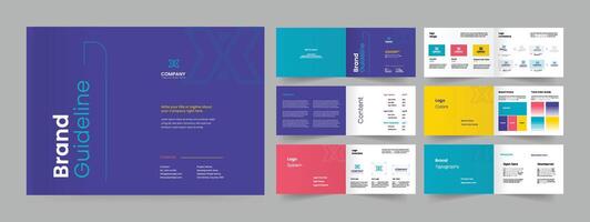 landscape brand guidelines template design and brand overview layout design vector