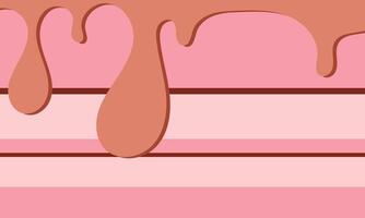 Cream melted on chocolate bar background set. Cute design with sample text. vector