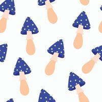 Groovy psychedelic mushrooms fungus in 60s 70s style pattern background vector