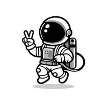 astronaut cartoon illustration vector