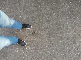 Person Standing in Middle of Street photo