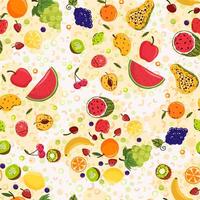 seamless pattern hand drawn fruit collection vector