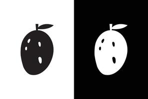Mango line icon, fruit and tropical, graphics, a linear pattern. Mango icon White black background. vector