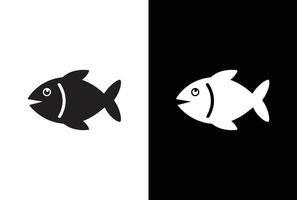 Fish or seafood flat icon for food apps and websites. Fish icon set isolated on white black background. food illustration vector