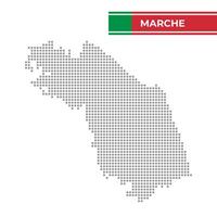 punteado mapa de marche región en Italia vector