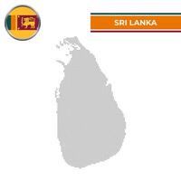 Dotted map of Sri Lanka with circular flag vector