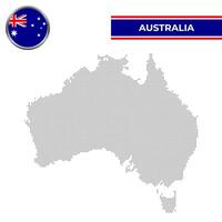 Dotted map of Australia with circular flag vector