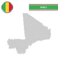 Dotted map of Mali with circular flag vector