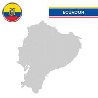 Dotted map of Ecuador with circular flag vector