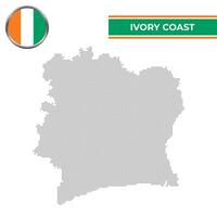 Dotted map of Ivory Coast with circular flag vector