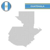Dotted map of Guatemala with circular flag vector