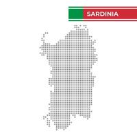punteado mapa de Cerdeña región en Italia vector