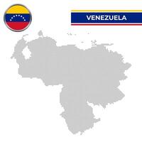 Dotted map of Venezuela with circular flag vector