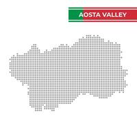 punteado mapa de aosta Valle región en Italia vector