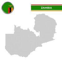 Dotted map of Zambia with circular flag vector