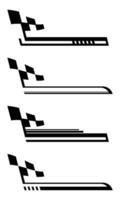 Collection of racing style geometric striped car wrap decals vector