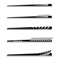 Collection of racing style geometric striped car wrap decals vector