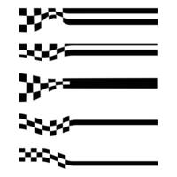 Collection of racing style checkered flag car wrap stickers various shapes vector