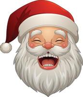 Cartoon smiling santa claus head vector