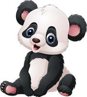 Cartoon cute baby panda sitting vector