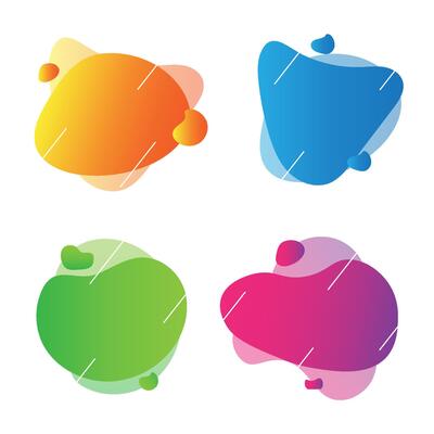 Abstract colors liquid frame modern banners set