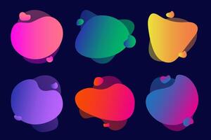 Abstract liquid banner set vector