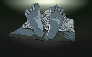 illustration of covered dead body vector