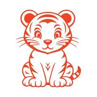Brave Tiger colorful design vector