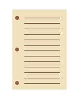 Note sheet, notepad page. Isolated illustration for your text. vector