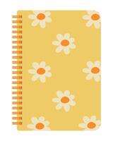 School notebook with cute flowers. Isolated illustration for your design vector