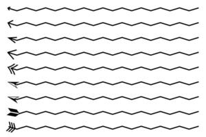 Arrow wavy icons illustration. Simple black arrow pointer. vector