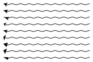 Arrow wavy icons illustration. Simple black arrow pointer. vector