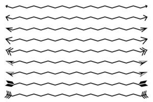 Dual sided wavy arrow shape. Double ended arrow illustration. vector