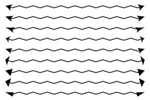 Dual sided wavy arrow shape. Double ended arrow illustration. vector