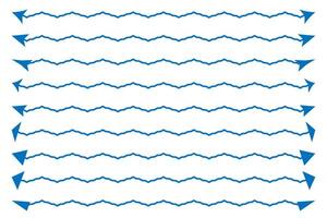 Dual sided wavy arrow shape. Double ended arrow illustration. vector