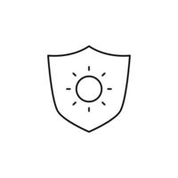 sun and shield symbol of sun protection icon design good for website and mobile app vector