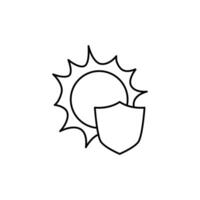 sun and shield symbol of sun protection icon design good for website and mobile app vector