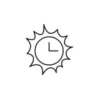 sun clock thin outline icon design good for website and mobile app vector