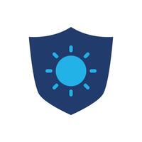 sun and shield symbol of sun protection colored icon design good for website and mobile app vector