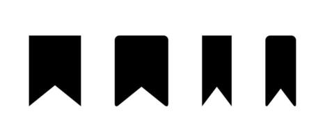 Bookmark icon set in generic design. Favorite, save ribbon concept vector